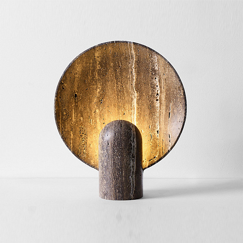 Настольный дизайнерский светильник BLACK TRAVERTINE SCULPTED LAMP